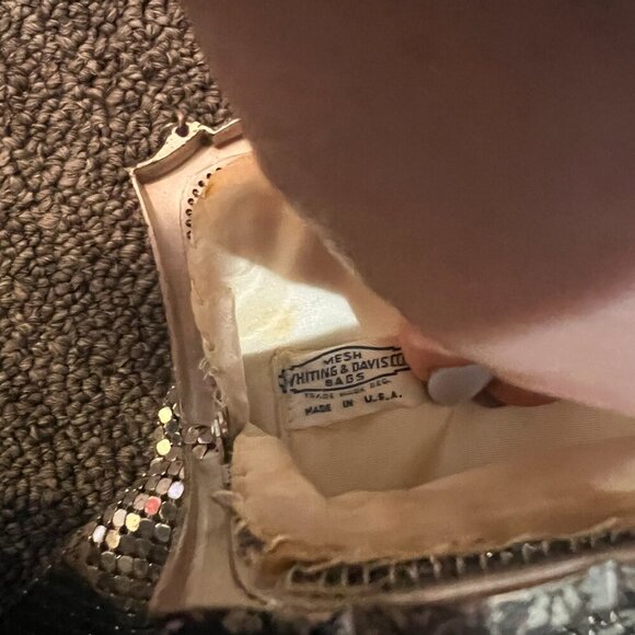 Whiting & Davis Mesh Bag Mini Purse Wallet Silver Vintage Chain - Picture 7 of 7